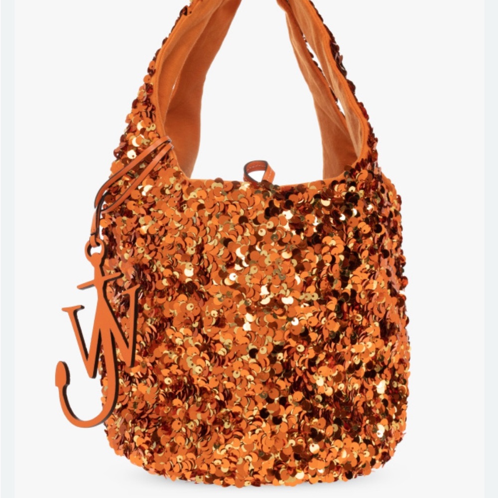 JW ANDERSON Orange Sequined Hobo Bag